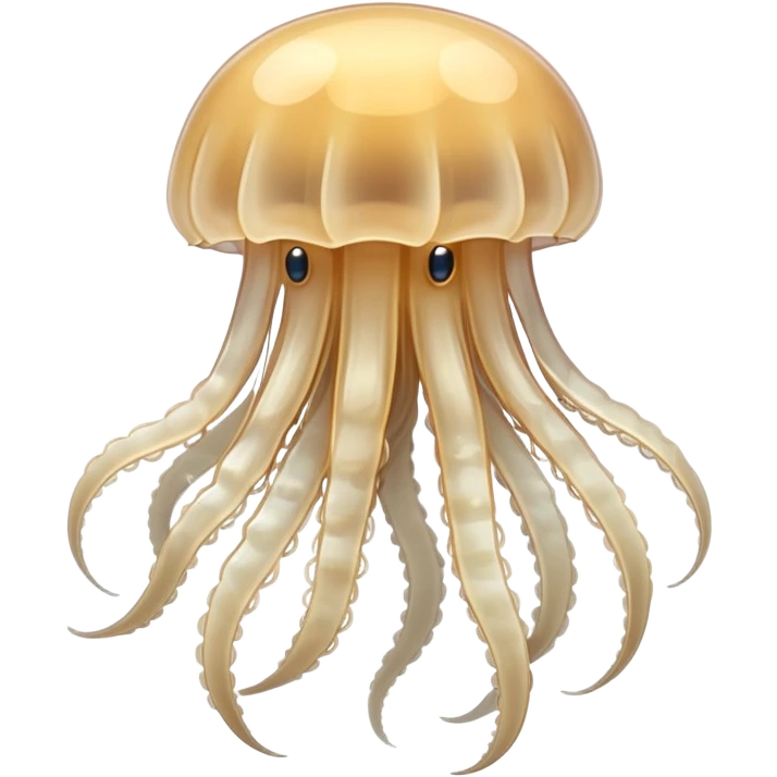 white beige jellyfish with translucent body and flowing tentacles emoji