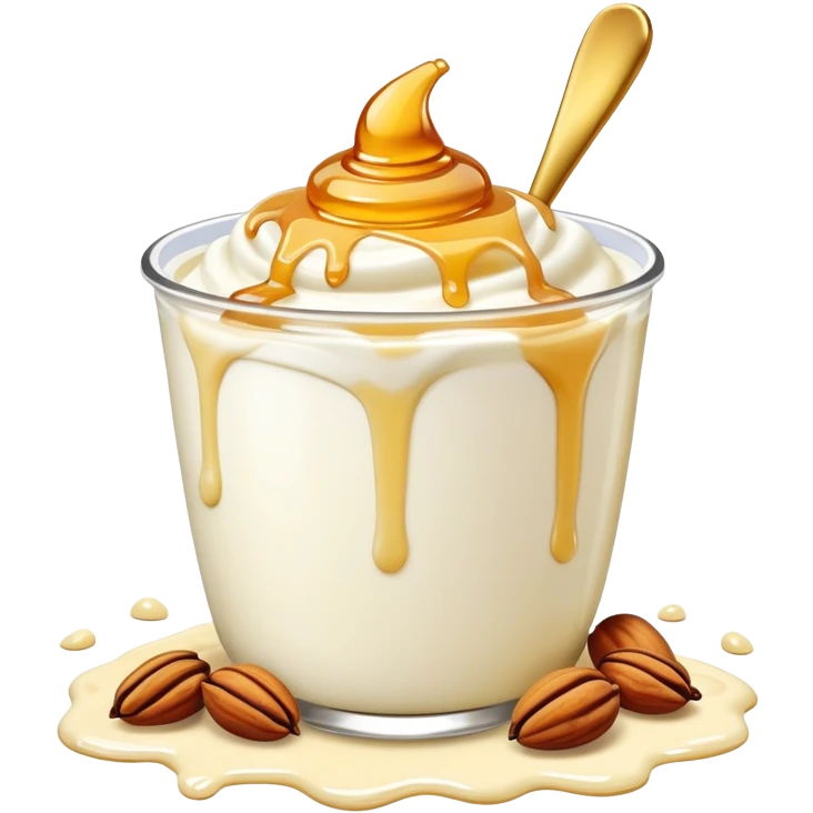 Yoghurt with honey and nuts emoji