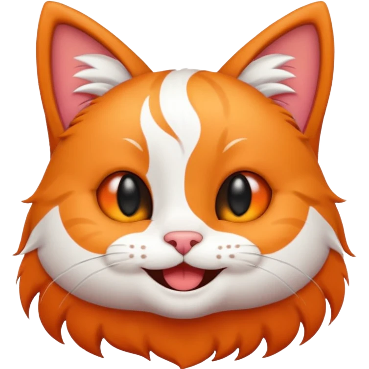 Make a Emoji cat whith black ears and white head emoji