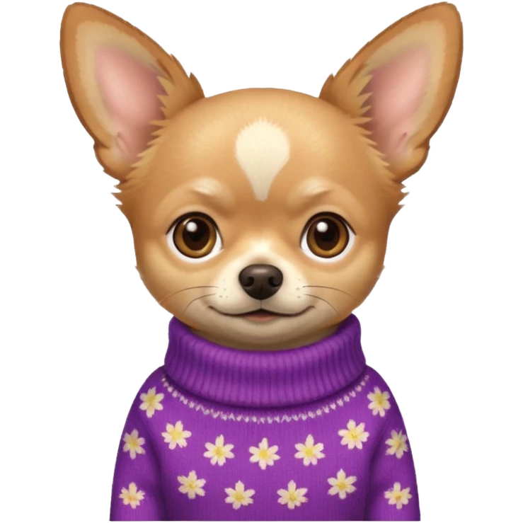 Tan chihuahua wearing a sweater emoji