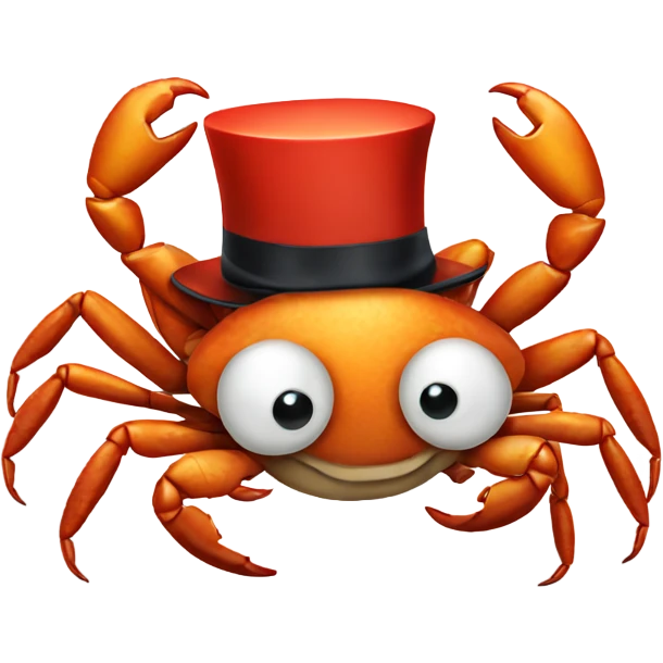 Crab with top hat  emoji