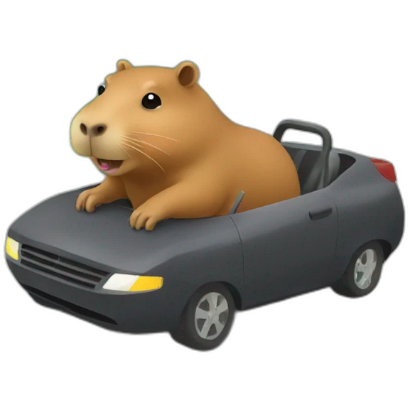 Capybara driving car emoji