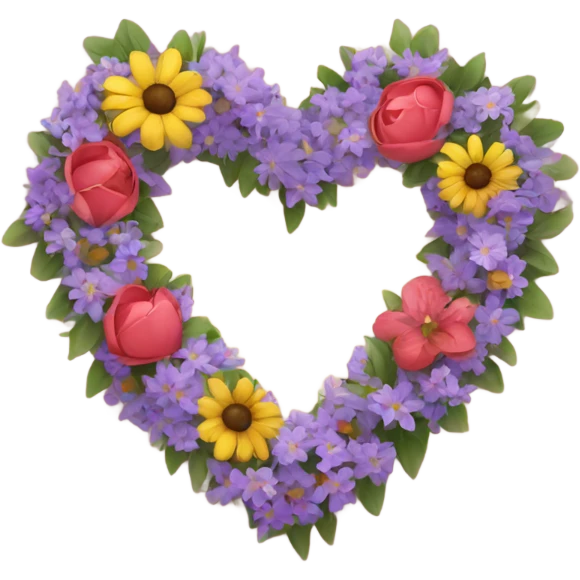 Heart wreath of flowers  emoji