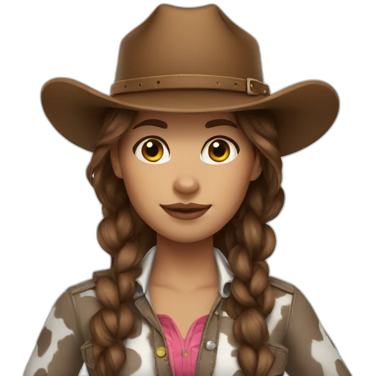 cow girl brown hair emoji