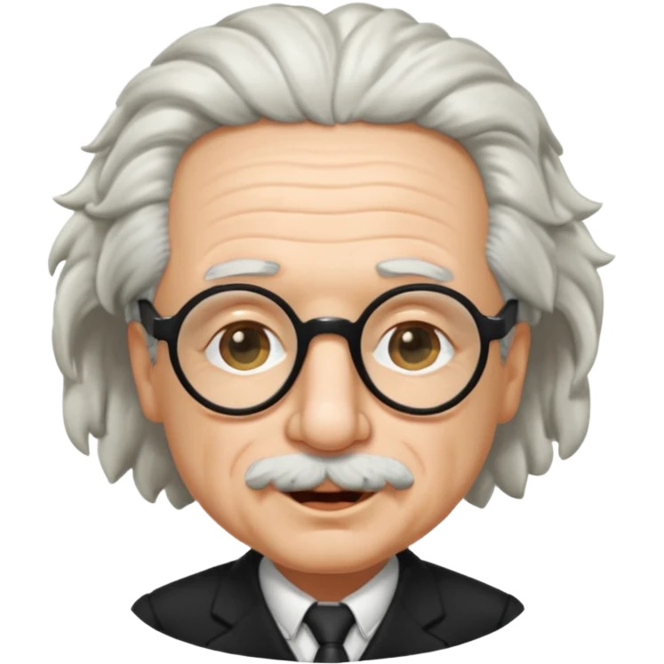 Einstein guiñando un ojo con gafas negras emoji