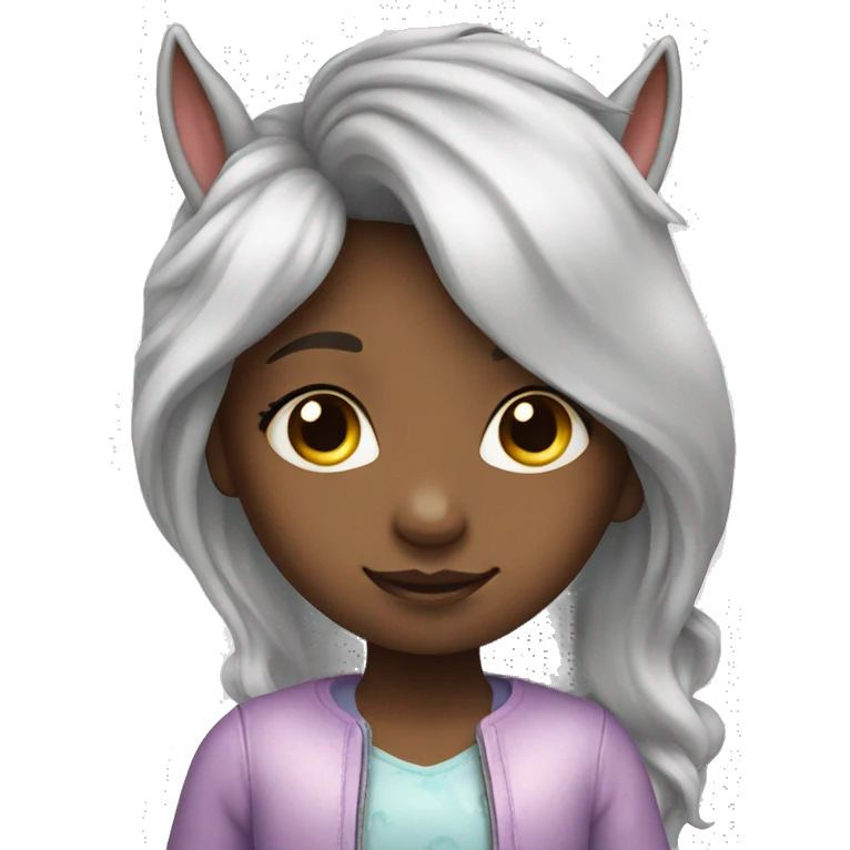 Little girl with a unicorn  emoji