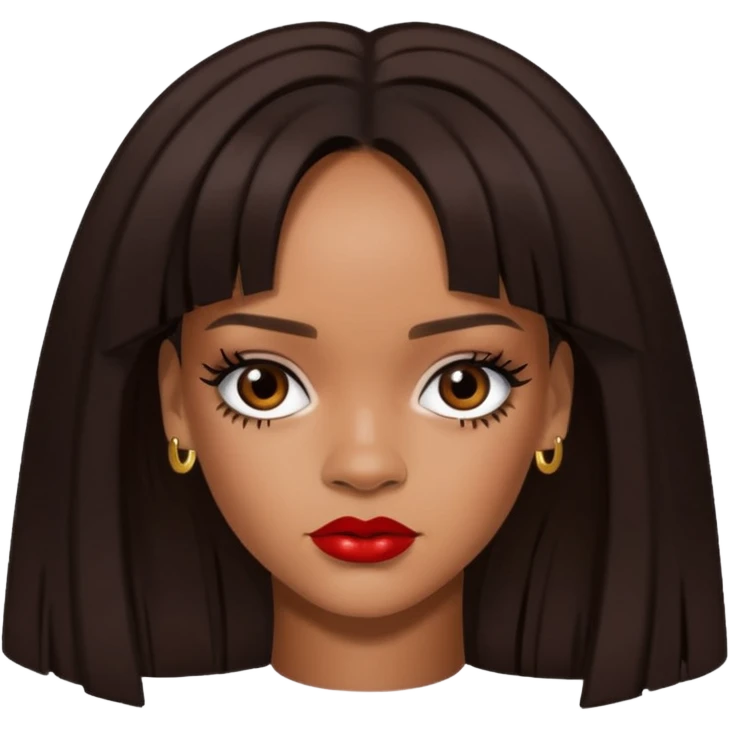 Rihanna with dark brown hair emoji