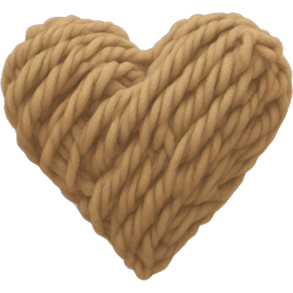 Tan yarn heart emoji
