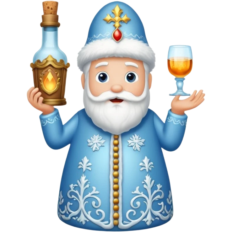 Father Frost Bottle with Popping Cork emoji