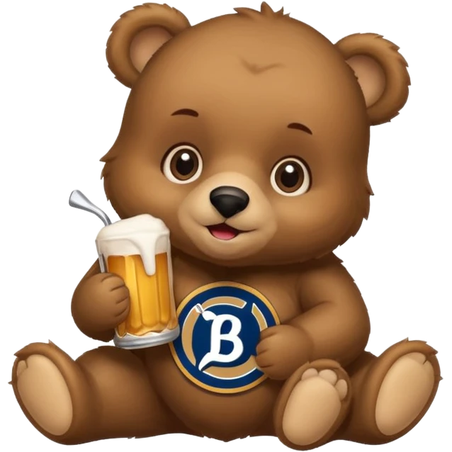 Baby Bear eating the brewers logo emoji