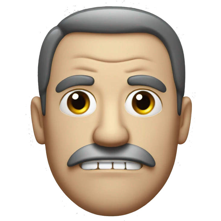 Angry Bavarian man with toothbrush moustache emoji