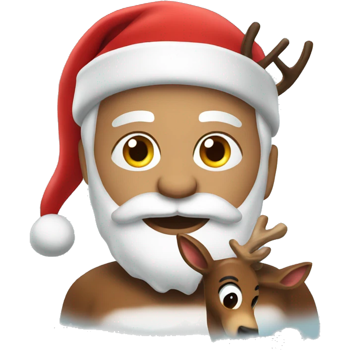 Santa with reindeer emoji