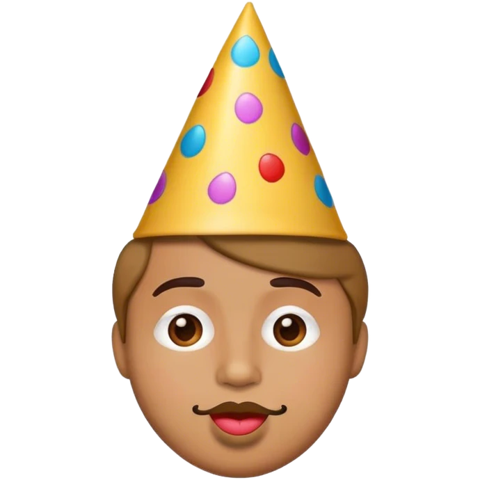 Kissing face emoji with a party hat emoji
