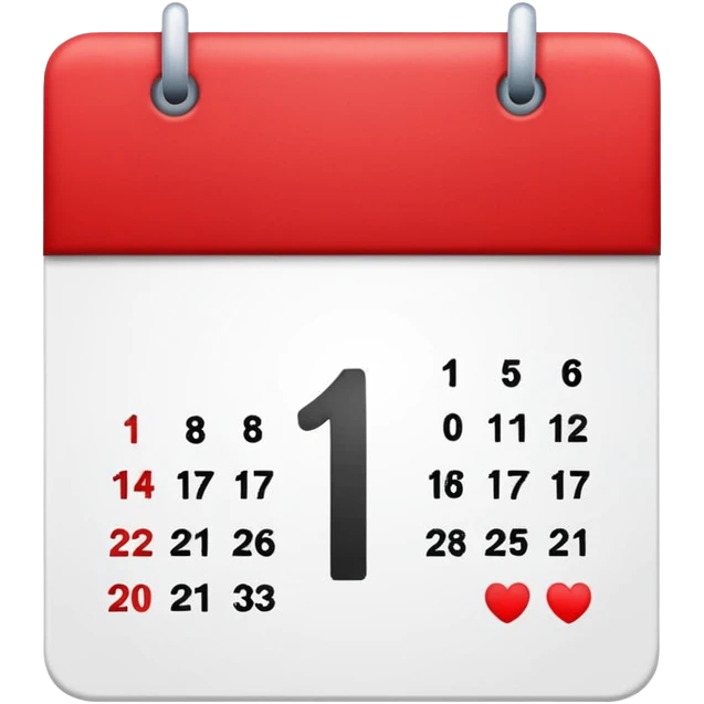 calendar with number 1 red top emoji