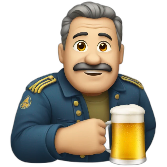staline with a beer emoji