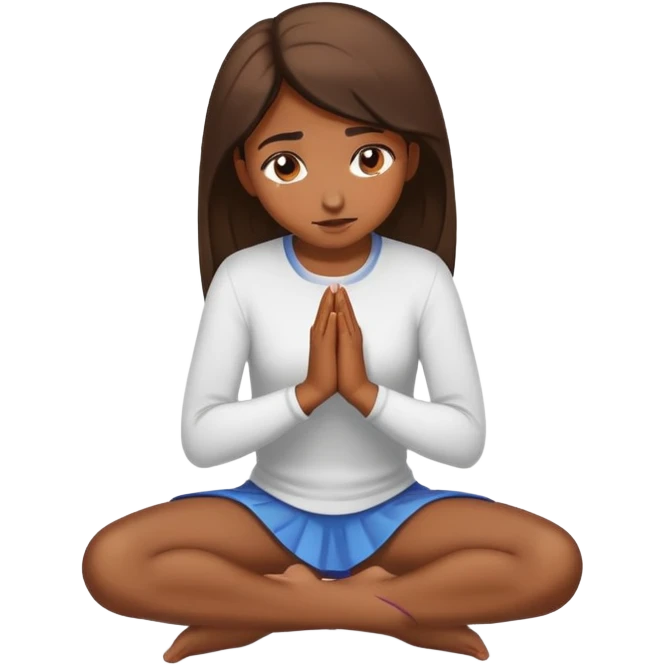 Girl on knees bowing to someone emoji