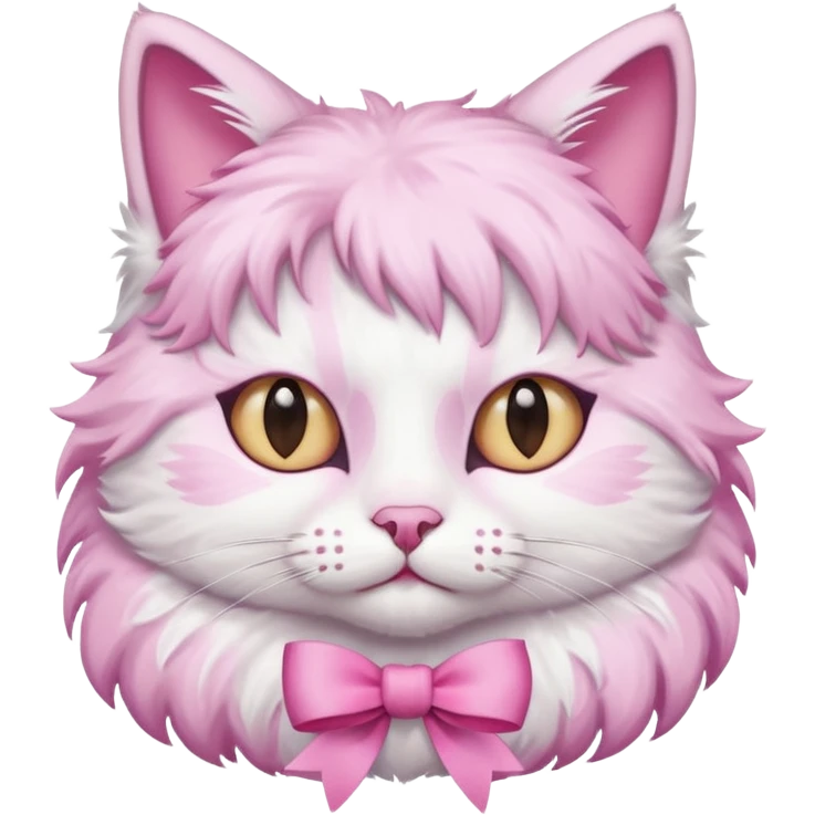 cat with pink ribbon emoji
