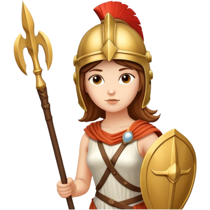 Goddess Athena with helmet and spear emoji