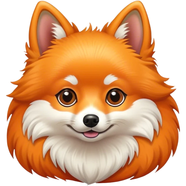 Create me a dog a Pomeranian fox as an orange breed emoji