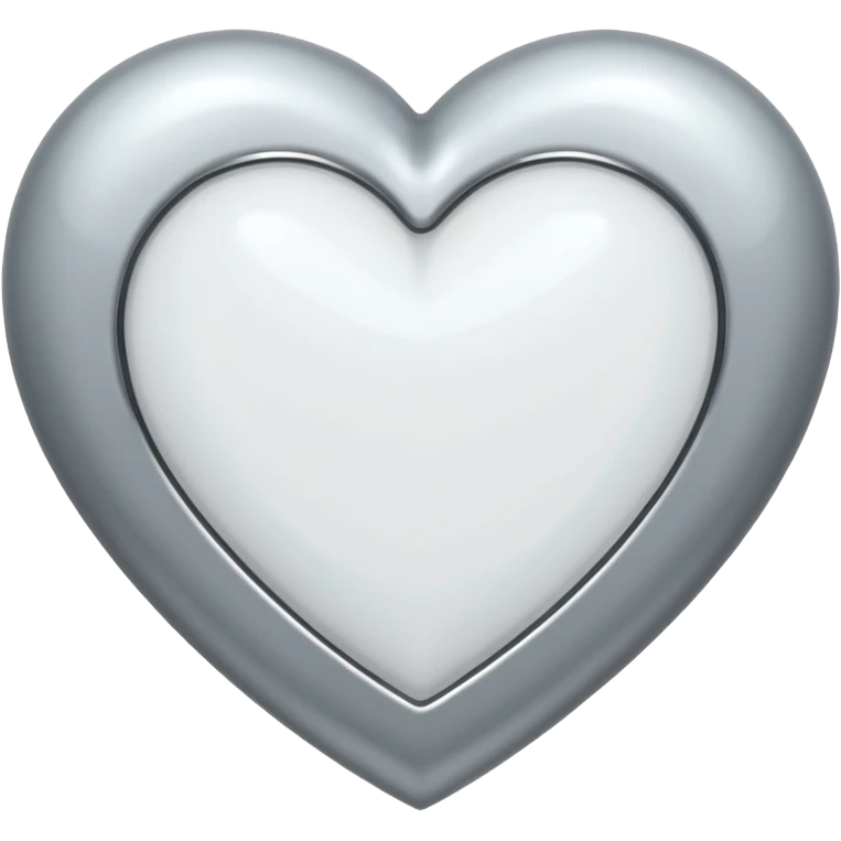 white heart with a silver outline emoji