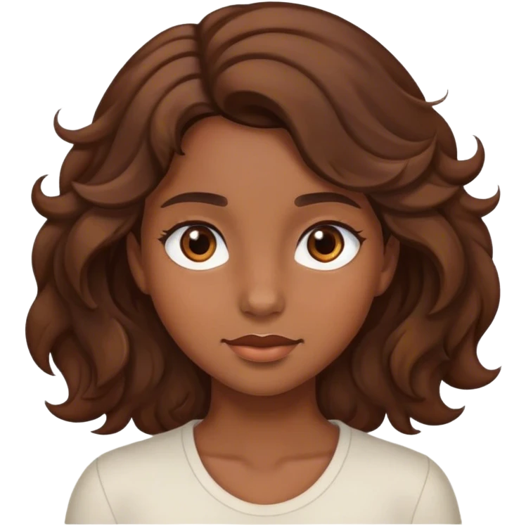 girl with brown hair brown eyes and wavy hair emoji