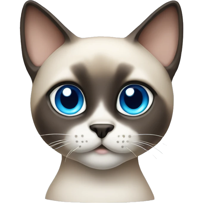 short haired siamese cat with white mask and blue eyes emoji