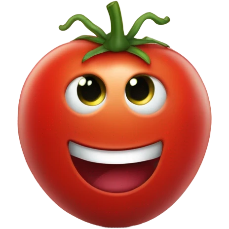 tomato very happy with heart eyes emoji