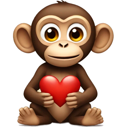 monkey with a heart  emoji