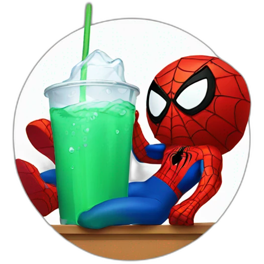 Spiderman drinking  emoji