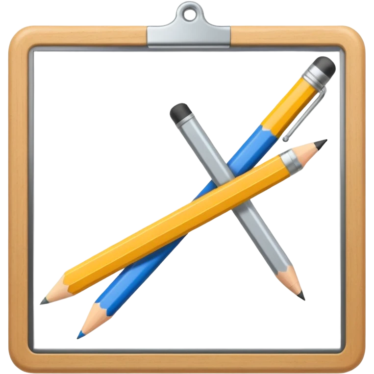 pencil and ruler crossing on a screen emoji