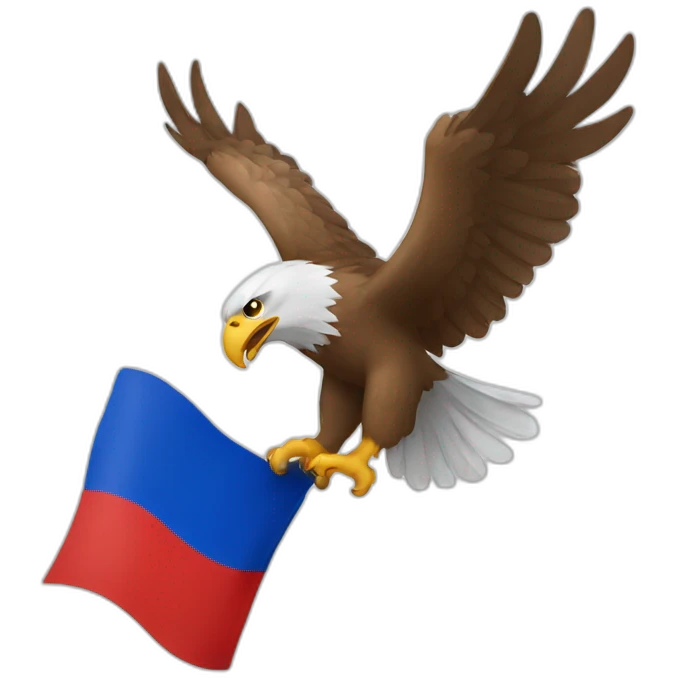 An eagle holding the Russian flag emoji