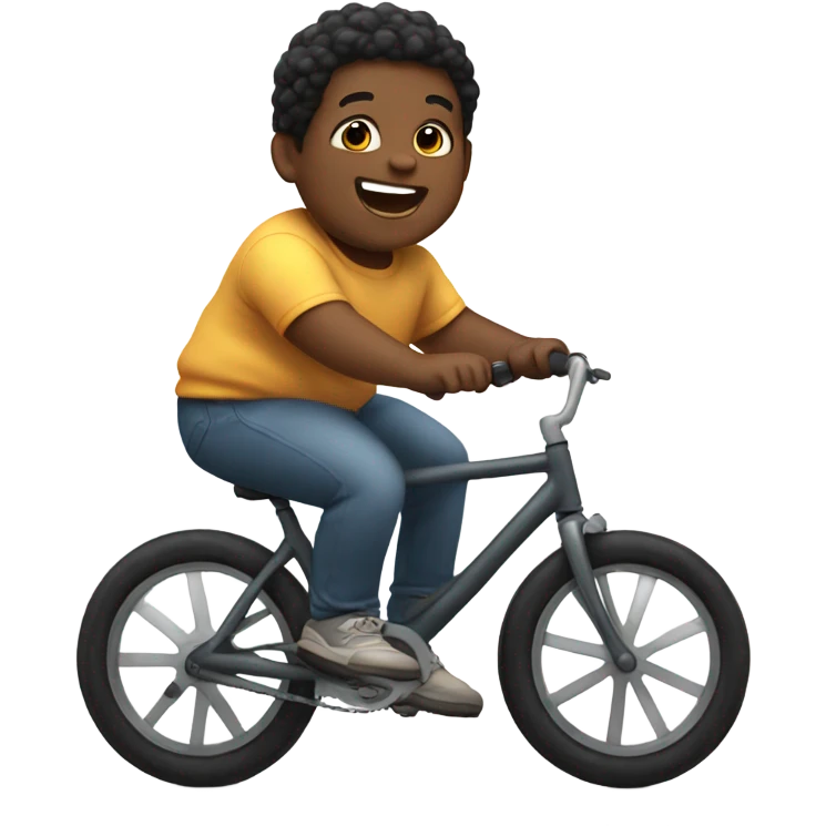Make a fat black kid riding a bike  emoji