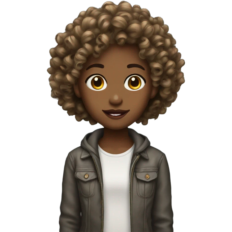jeune femme metisse curly emoji