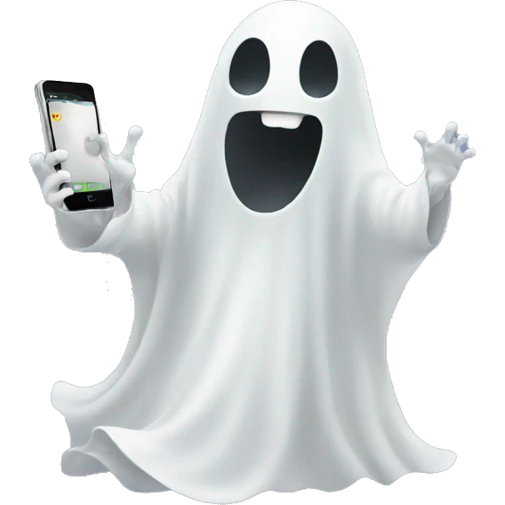 ghost using phone emoji