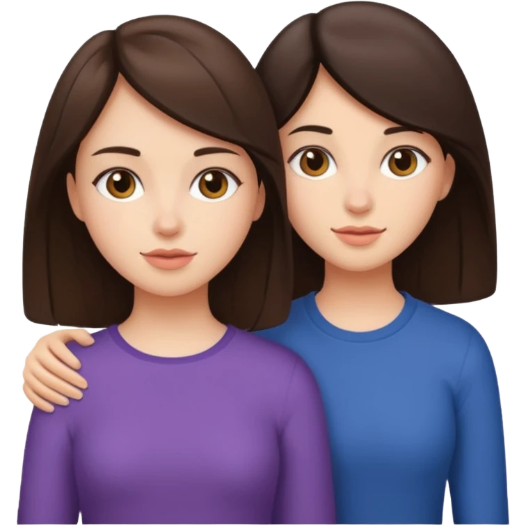 Brunette girl carrying another brunette girl emoji