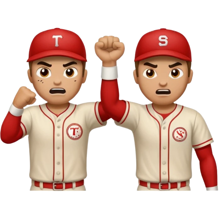 dos basebeall playr a golpes emoji