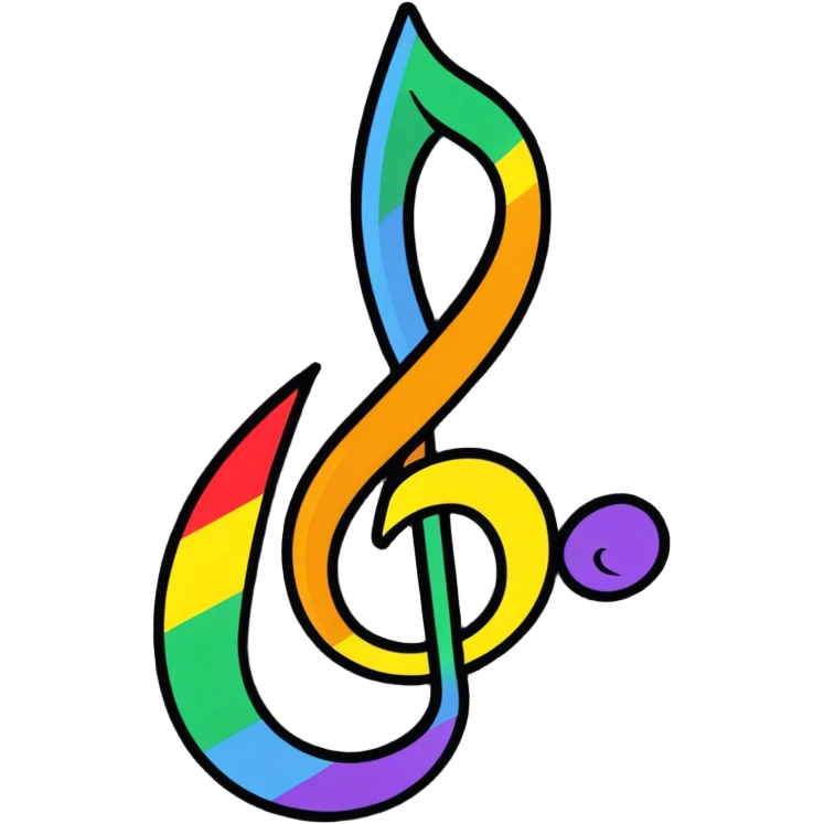 Music clef note in rainbow  emoji
