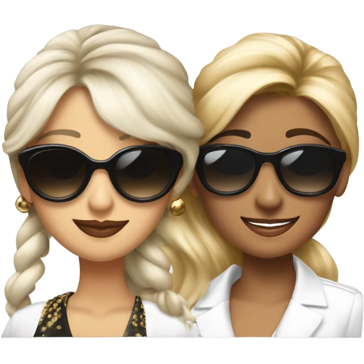 Tony Montana sunglasses smirking with 3 beautiful ladies with him emoji