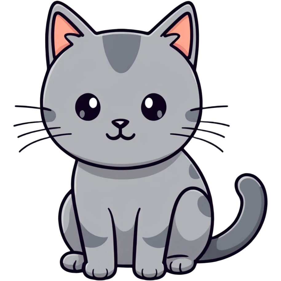 Grey cat is study emoji