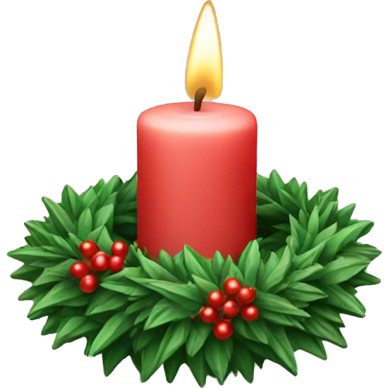 2 candle with christmas wreath emoji