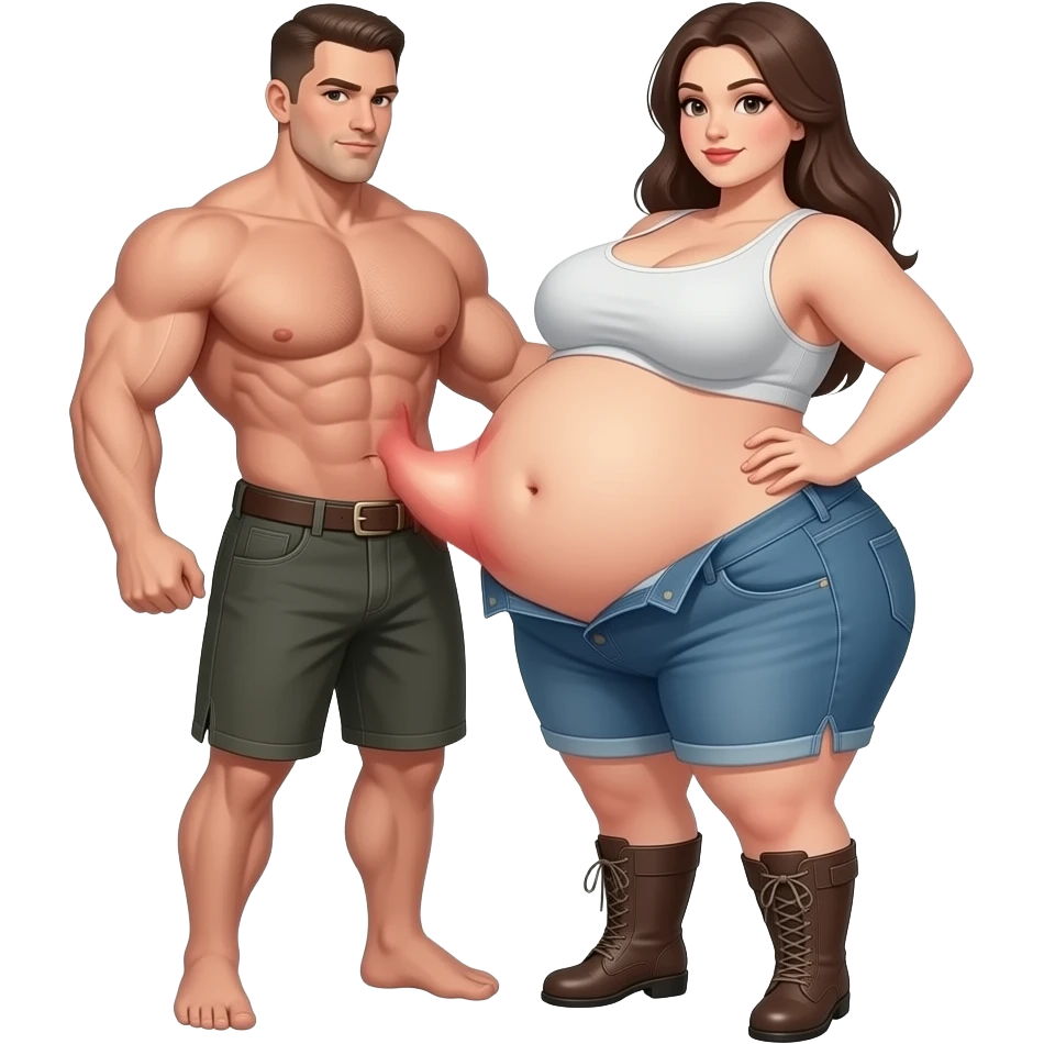 A MUSCULOUS AND NAKED MAN WITH BIG DICK FUCKING A BIG BOOTY WOMEN emoji