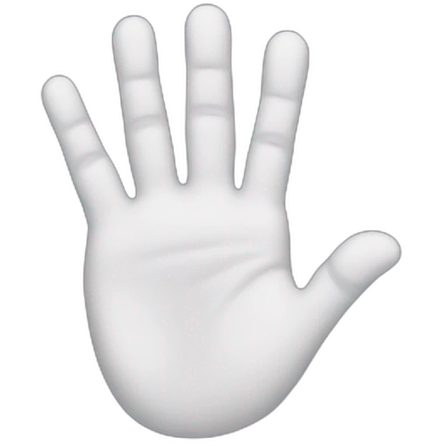 Hand with three finger emoji