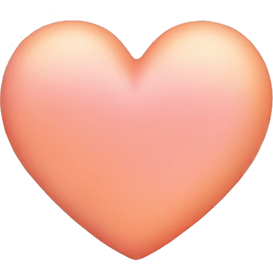 Peachy colored pink heart emoji