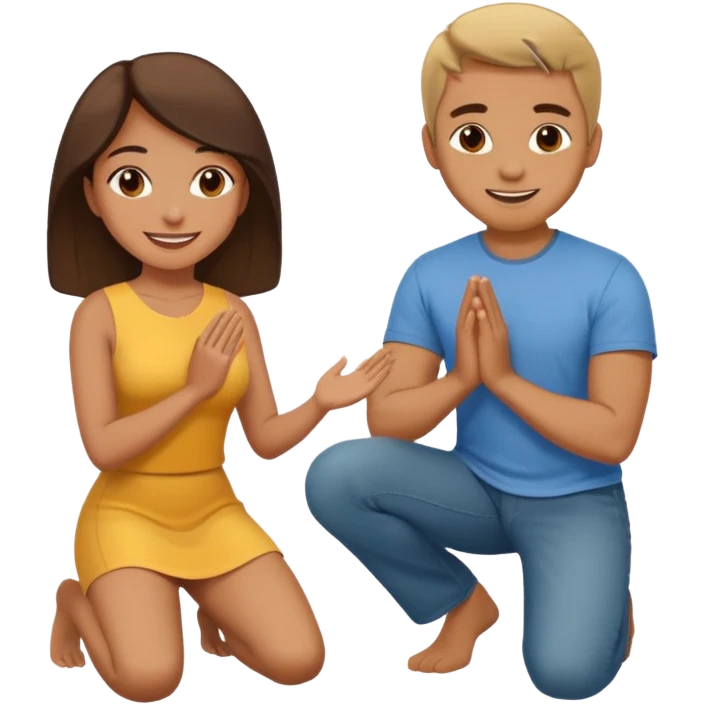 Woman kneeling in front of man emoji