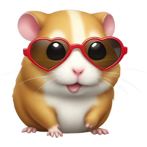  hamster with heart sunglasses and poop emoji emoji