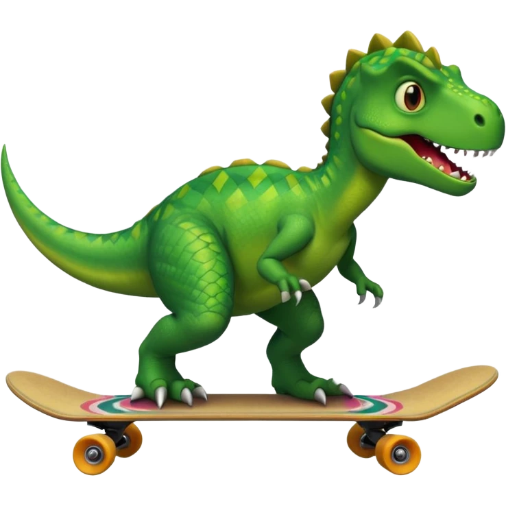 Dinosaur on a skateboard emoji