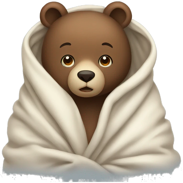 bear cozy in blanket emoji