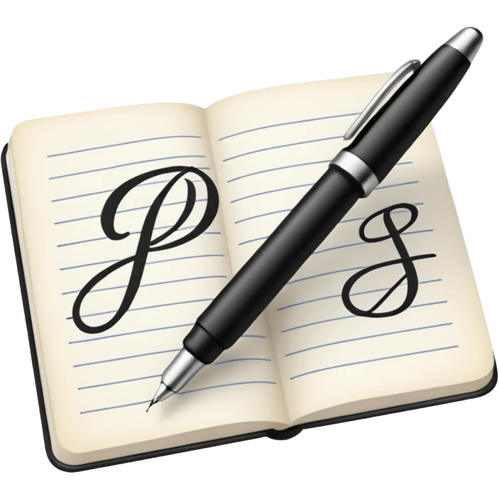 pen writing initials JP emoji