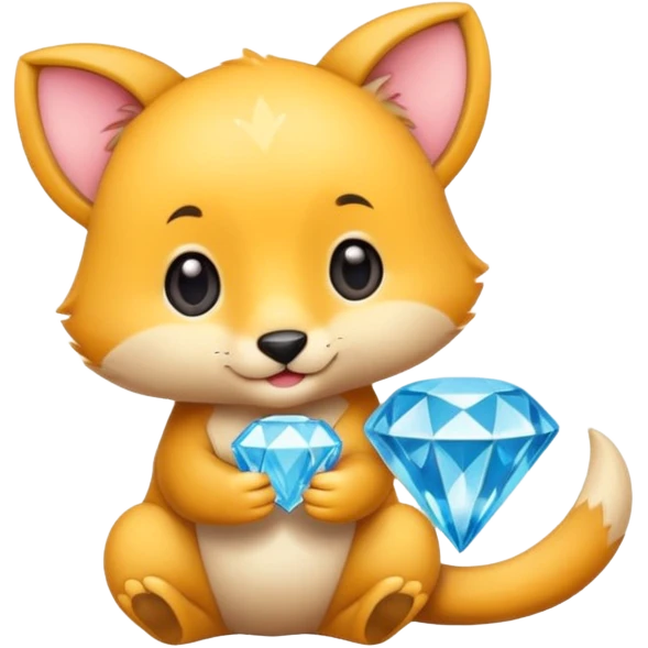 cute animal holding a diamond, different animal or pose 1 emoji