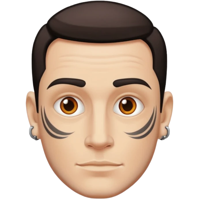 tattoo man, white skintone. emoji